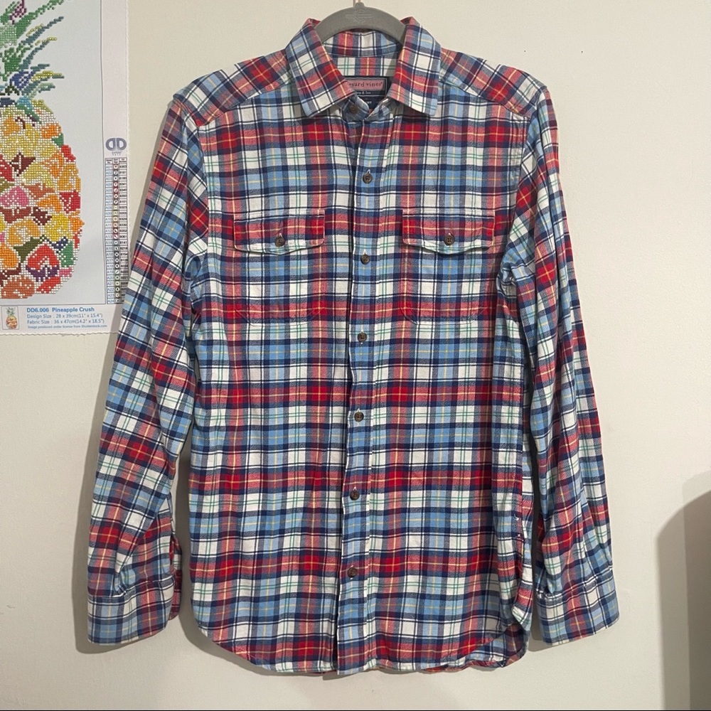 VINEYARD VINES The Owen Shirt 100% Cotton Flannel Button Down Size Small